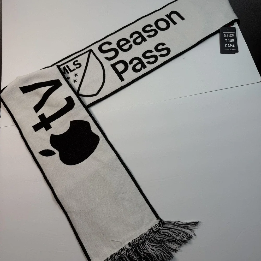 Major League Soccer Scarf Black White Season Pass‎ Supporter Fan Gear